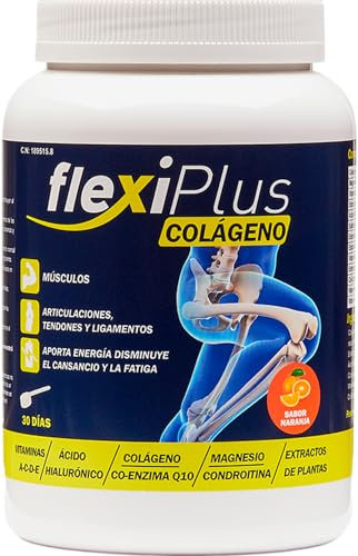Colageno en Polvo - Colageno Hidrolizado Bovino con 8 Aminoácidos Esenciales - Sabor naranja - Hidrolizado - Fuente de Proteína - Flexiplus