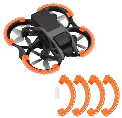 BeisDirect Avata Drönare propellerskydd för DJI Avata drönare tillbehör anti-kollisionsring skyddande ärm drönare skyddsstång, 1 set med 4 st paddelskyddsring med förstärkt lera (orange)