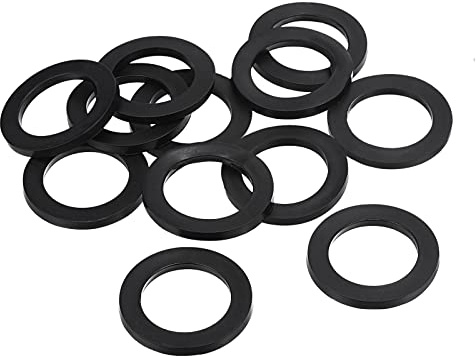 PATIKIL M32 Rondelle Plate Caoutchouc, 12 Paquet 32mm ID 46mm OD Étanchéité Entretoise Joint Anneau pour Robinet Tuyau Eau Tuyau Fixation Boulon,Noir