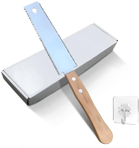 mohito Sega a Mano,Sega a mano giapponese piccola per taglio,Sega Doppio Bordi di11/17 TPI con Manico in Legno,per Legno per potatura e lavorazione del legno