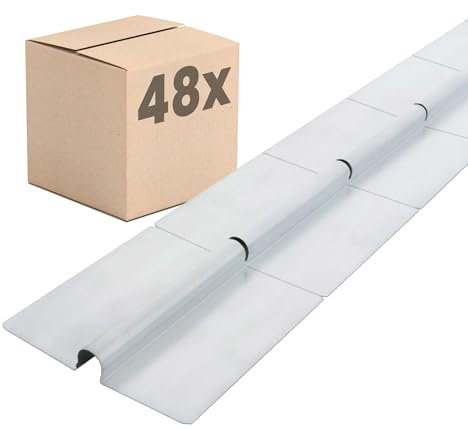 Dalsys Wärmeleitblech Fußbodenheizung für 16mm Heizungsrohr, 75cm, 48 Stück, Silber, mit Sollbruchstelle für gleichmäßige Wärmeverteilung