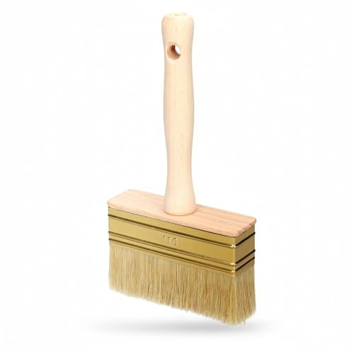 ToolSpace Brocha para Superficies 110 mm Quast Brocha Profesional para encolar Paredes y techos Mango de Madera Brocha para imprimación y Tinte de Papel Pintado de Seda