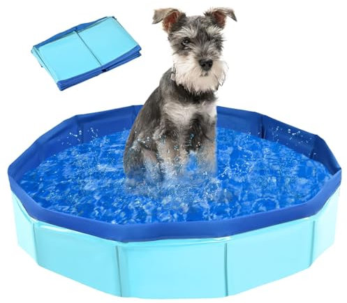 Threegoat Piscina per Cani, Piscinetta per Cani, Piscina Cani Pccoli, Piscina per Cani Taglia Grande, Piscina Pieghevole per Cani, Portatile Vasca da Bagno per Animali Domestici (50 x 8 cm)