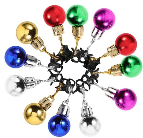 OSALADI 12Pcs Christmas Beard Beads Hair Charms with Bell Ornaments Durable Clips for Men Holiday Festive Beard Decoration Accessories