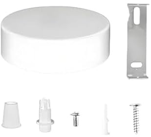 Rosone Lampadario Soffitto, Copertura in Metallo per Lampadari e Sospensioni, Design Elegante e Semplice, Facile Installazione, Adatto per Ambienti Domestici e Commerciali, Nero e Bianco, Se