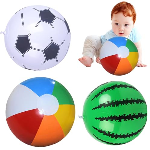 Pallone da spiaggia gonfiabile, palloni da spiaggia per bambini - Palloni da estivi da 3 pezzi per piscina | Giochi gonfiabili da piscina da 12 pollici per bambini, per feste di compleanno, g