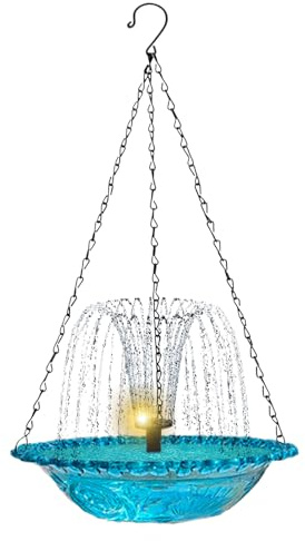 Fontaine Solaire pour Bain d'oiseaux | Bol Artistique captant la lumière du Soleil,Fontaine pour Oiseaux Sauvages extérieur - pour Perruches Colibris Terrasse Balcon Clôtures