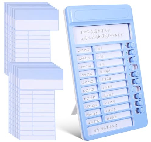 Veemoon Tablero de Planificación Deslizable Azul para Escritorio y Pared, Junta de Planificación Multifuncional de Plástico, Tabla de Tareas Diarias Lista de Verificación para