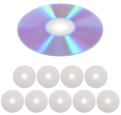 INOOMP 10 Discos DVD Vírgenes Grabables Alta Capacidad de Almacenamiento y Superficie Imprimible para Respaldo de Fotos y Entretenimiento en Casa
