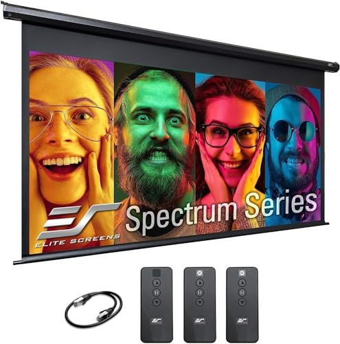 Elite Screens 84 Spectrum Electric Motorized Projector Screen, Movie Home Theater Gaming, Black Case, ELECTRIC84H2