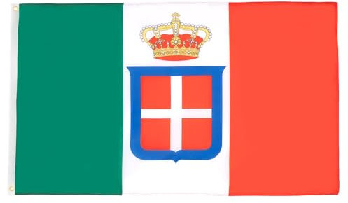 AZ FLAG Bandiera Regno D'Italia Corona 150x90 cm - Bandiera Reale Italiana 90 x 150 cm