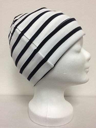 modAS Bretonisk rullhatt randig eller enfärgad olika storlekar och färger 04 vit/blå 2 = bis 55cm Kopfumfang