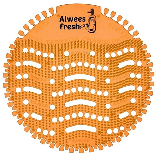 Urinal Screens, Splash Mats, Urinal Deodoriser - 10 Pack - Fits Most Top Urinal Brands & Waterless. Anti-Splash & Odour Neutraliser by Alwees Fresh… (mango)