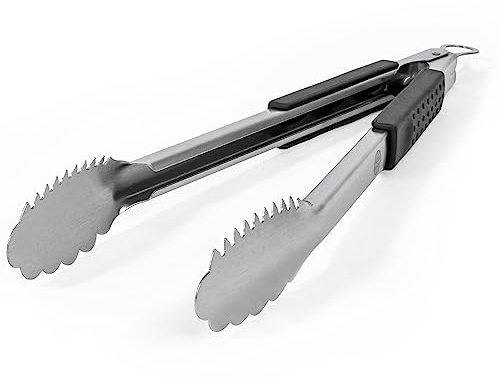 Grill Tongs 16-Inch Extra Long Heavy Duty for Grilling and Barbecue Heat Resistant Hand Grips Stainless Steel for BBQ Outdoor Kitchen and Cooking Hot Grilled Food