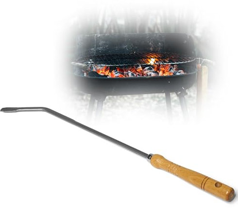 Stocheisen mit Holzgriff Schüreisen Schürhaken Glutkratzer Kaminzubehör Kaminbesteck Feuerhaken Aschenkratzer (1, Stocheisen)