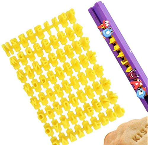 Lettere Pasta di Zucchero, Set di 72 Stampi Espulsione Biscotti , Stampo Alfabeto Lettere per biscotti, torte, decorazioni