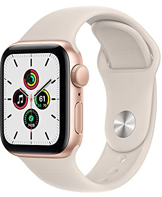 Apple Watch SE (1st generation) (GPS, 40mm) Smart watch - Gold Aluminium Case with Starlight Sport Band - Regular. Fitness & Activity Tracker, Heart Rate Monitor, Water Resistant