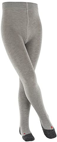 FALKE Unisex Kinder Strumpfhose Active Warm K Ti Wolle Funktionsmaterial dick einfarbig 1 Stück, Grau Mid Grey Melange 3530, 122-128