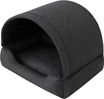 Black XL Dog Bed & Lounger - 82 x 58 cm: Fabric Dog House, Cat Cave, Basket, Sofa, Sleeping Place, Animal Furniture