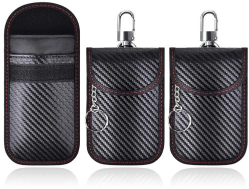Abschirmung Schlüssel-Taschel, 3 Stück Funkschlüssel Abschirmung Schlüsseltasche, Blocker Schlüsseletui, Schutzhülle RFID Blocker Schlüsseletui, für Schutz Autoschlüssel, Schwarz