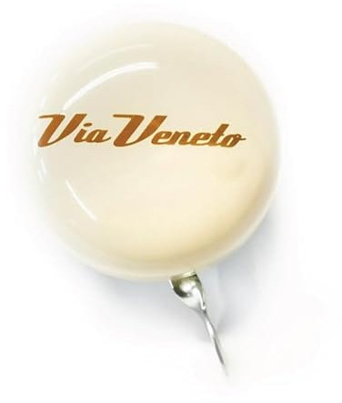 Via Veneto la Original - Timbre de Bicicleta en Estilo Vintage Retro, Bicicleta y Bicicleta de Ciudad, Fabricado en Italia, en Aluminio, Color Crema