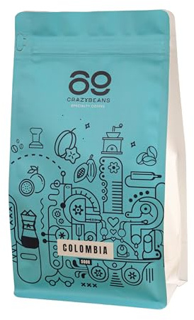 Cafe de Especialidad en grano | Colombia | 100% Arábica | 84 puntos SCA | Tueste Natural y Artesanal | Neiva Huila | Paquete 500g | 69 CrazyBeans Specialty Coffee beans | Cafe en grano natural arabica