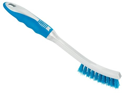 Grout Brush Gap Cleaning Brush Deep Tile Joint Scrubber Cleaner Stiff Angled Bristles for Showers Bathtubs Kitchens Multi-Surface Long Handle Cleaning Tool