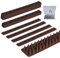 Relaxdays Vogelabwehr Spikes 10er Set, Balkon & Dach, 3-reihig, Kunststoff, je Paneel HBT 2x49x4 cm, Taubenabwehr, braun