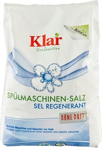 Klar eco Sensitive Geschirrspülsalz 6x2kg, ohne Duft, Kalkschutz für alle Spülmaschinen, Regeneriersalz, vegan