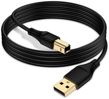 Cavo per stampante USB 3 m, USB A a B, USB 2.0 tipo B PC scanner cavo per HP, Canon, Brother, Epson, Samsung, Dell, Lexmark, Xerox, Piano, tastiera midi ad alta velocità