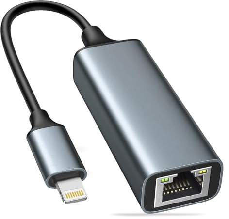 Oyiqar Compatible with Lightning to RJ45, Ethernet LAN Network Adapter for i Phone 14/13/12 Ethernet Adapter Supports 100Mbps High Speed – Plug & Play, No Power Needed (Non-POE)