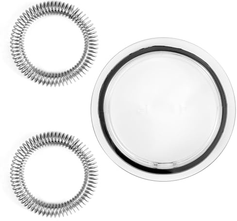 Milchaufschäumerdeckel mit 2 Ersatz-Federquirlen, Milchaufschäumerdeckel-Dichtung Kaffeemaschinenzubehör Kompatibel mit Nespresso Aeroccino 3/4/Plus