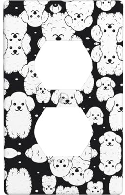 Phayah Placa de pared dúplex con patrón de cachorro, tamaño estándar, policarbonato termoplástico, doble enchufe