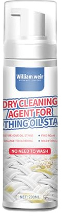 Nettoyant à sec pour vêtements - Détachant pour les vêtements et tapis - Détachant pour les aliments - Taches d'huile de boisson ou rinçage - Plus de graisse, de déchets collants ou