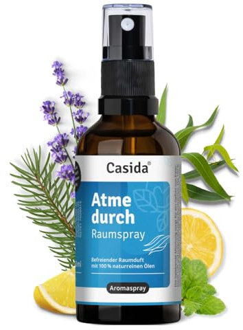 Casida Respira a través del aerosol para la habitación, fragancia liberadora con aceites 100 % naturales, respira profundamente y aire fresco, espray aromático natural para el hogar, la oficina y los
