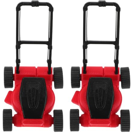 NUOBESTY 2pcs Toy Lawn Mower - Miniature Lawn Mowers For Dollhouse Decor Accessories - 1:18 Scale Mini Garden Tool Prop For Micro Landscape Setup