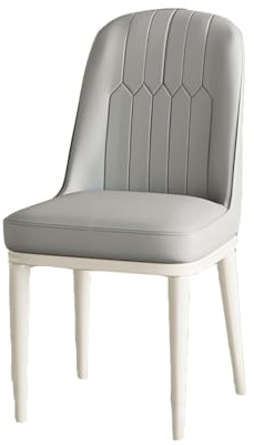 NMVAWIPT Modern Dining Chairs With Leather Seat, Metal Frame Upholstered Chair, Kitchen With Non-Slip Foot Pad(Grey,Set of 4)