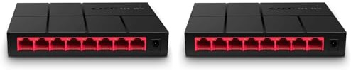 MERCUSYS MS108G Switch Ethernet 8 Porte Gigabit, Sdoppiatore Ethernet, Switch Gigabit per la Casa e l'Ufficio, Plug e Play, Montaggio Desktop, Contenitore di Plastica (Confezione da 2)