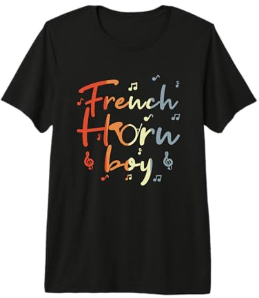 Homme Cor d'harmonie Instrument à Vent T-Shirt Haut de Gamme