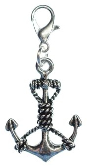 Miniblings ankare med rep 1 maritim charm zip-pull – handgjorda modesmycken I silverpläterad kedja – berlockarmband – hänge för armband, 20mm, Metall, Ingen ädelsten