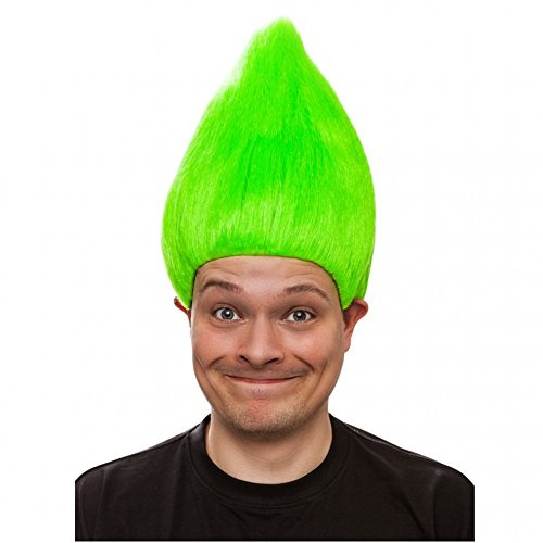 Perücke Troll, 3 Farben, Kurzhaar Trollperücke Fasching Spielzeug Trickfilm Trolls (grün)
