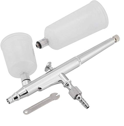 Stylo de pulvérisation Double Action aérographe Kit Aiguille Grande capacité Tasse Pistolet à Peinture pour Le gâteau du Corps des Ongles(0.5mm),Usage Domestique Quotidien