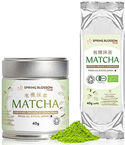 80g (40g Tin & 40g Refill) ORGANIC Matcha Green Tea Powder Japanese CEREMONIAL Grade from Uji Kyoto