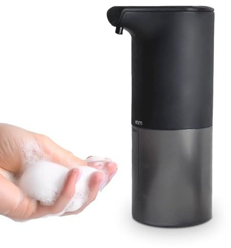 MikaMax Dispensador de Jabón Automático en Espuma - Sensor Sin Contacto - Dispensador Automático de Espuma - Ideal para Baño y Cocina - Recargable y Higiénico