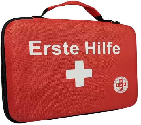 HierBeiDir första hjälpen väska, Eva-Bag, INKL. DIN 13157, Första hjälpen väska, bandslåda enligt ASR, för fritid, kontor och drift, inklusive bärhandtag