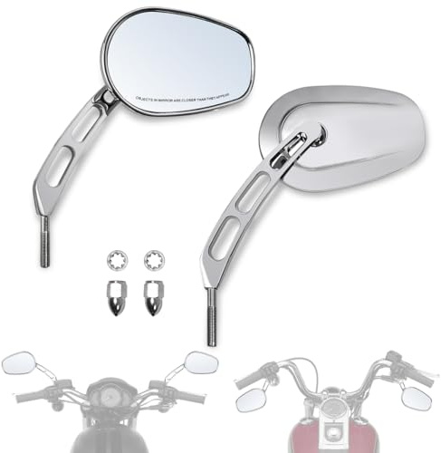 FOVPLUE Handlebar Mount Mirrors,Left&Right Side Rearview mirror for Harley