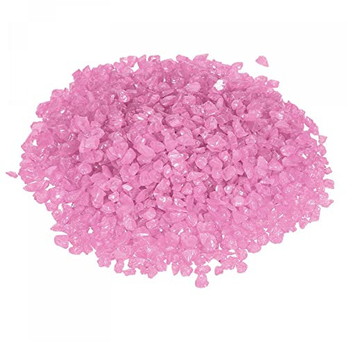 sourcing map Gravier décoratif en verre - 320 g - Pierre de sable irrégulière - Rose - Pour plantes d'aquarium