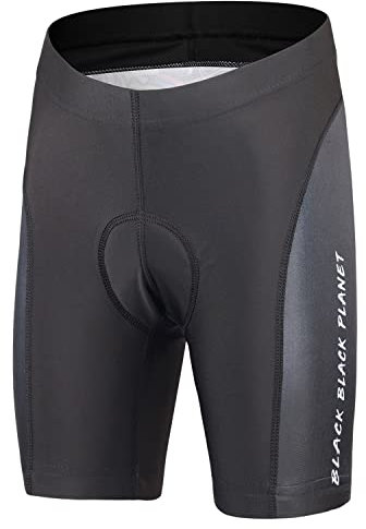 Amur Leopard Mädchen Radsport Fahrrad Trikot Jungen Radhose mit Polster Radtrikot Kinder Sport Shirt + Kurze Fahrradhose, Schwarz(Kurze Hose), L