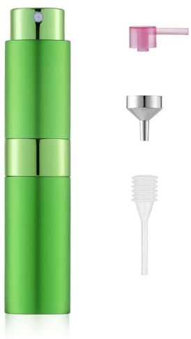 Toureal Vaporisateur de parfum rechargeable vide 8 ml, vaporisateur de parfum de voyage, pour homme et femme, flacon de voyage pour les déplacements (vert)