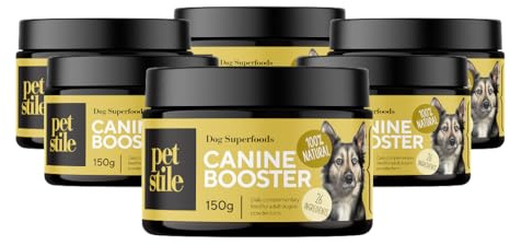 Petstile Canine Booster – Integratore per Cani Adulti con Cozza Verde, Curcuma e Probiotici per Articolazioni, Digestione, Pelle, Pelo e Sistema Immunitario (6x 150 g)